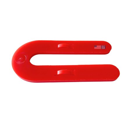 GLAZELOCK 1/8", 3"L x 1-1/2"W1/2" Slot, Interlocking U-shaped Horsehoe Plastic Shims Red  100pc/bag Econo02